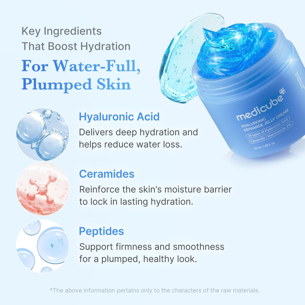 medicube Collagen Jelly Cream- Niacinamide & Freeze-Dried Hydrolyzed Collagen - Boosts skin's barrier hydration and gives 24h Glow & Lifted Look - Korean skincare (1.69 Fl Oz (Pack of 1))